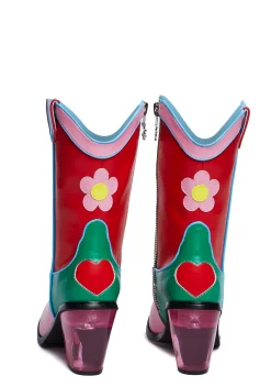 BOY dELiA*s by Dolls Kill Boots|Cowboy Boots*Free Luv Nation Colorblock Cowboy Boots