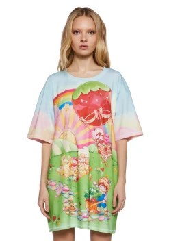 Dolls Kill | Care Bears x Strawberry Shortcake Tops|Plus*Friendship Outing Oversized Graphic Tee