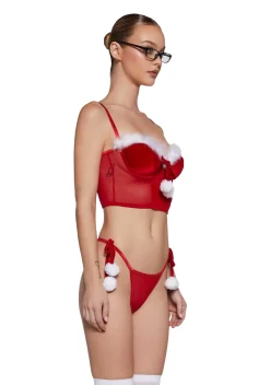 Sugar Thrillz Lingerie|Plus*Frosty Bite Lingerie Set - Red