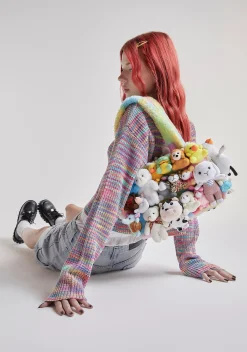 dELiA*s by Dolls Kill Bags*Fun N' Games Plush Tote - Tie Dye