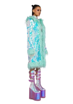 Club Exx Outerwear*Galactic Glamgasm Sequin Coat