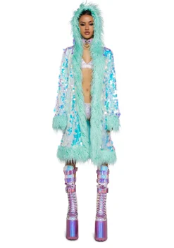 Club Exx Outerwear*Galactic Glamgasm Sequin Coat