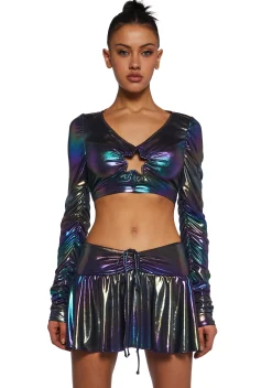 Club Exx Bottoms|Skirts*Galaxy Gathered Mini Skirt