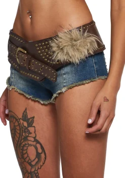 Club Exx Belts & Harnesses*Gambling Desert Studded Belt - Brown