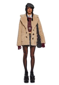 Current Mood Outerwear*Garage Band Sherpa Cropped Coat