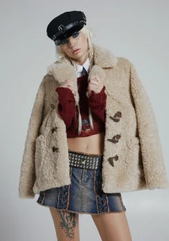 Current Mood Outerwear*Garage Band Sherpa Cropped Coat