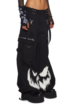 Trickz N' Treatz Bottoms|Pants*Ghoulish Glow In The Dark Wide Leg Pants