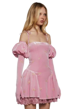 Sugar Thrillz Dresses|Plus*Gilded Romance Velvet Dress And Gloves Set