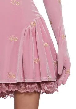 Sugar Thrillz Dresses|Plus*Gilded Romance Velvet Dress And Gloves Set