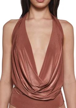 x_Blue Blush Tops*Glam And Glow Halter Bodysuit