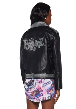 Dolls Kill x Bratz Outerwear*Glam Rock Rhinestone Moto Jacket