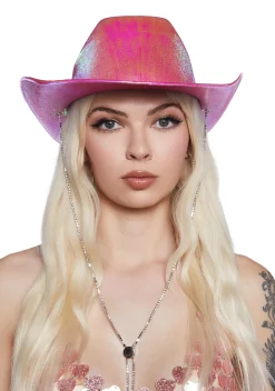 x_Illuma Fashion Hats*Gleam And Glow Cowboy Hat - Pink