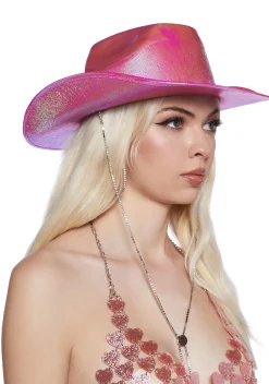 x_Illuma Fashion Hats*Gleam And Glow Cowboy Hat - Pink
