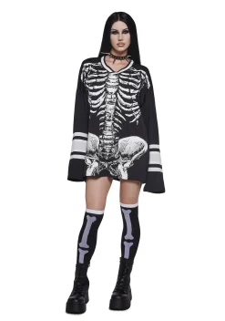 Trickz N' Treatz Tops|Plus*Glow In The Dark Skeleton Jersey