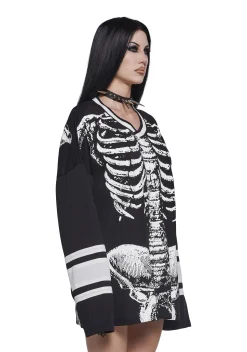 Trickz N' Treatz Tops|Plus*Glow In The Dark Skeleton Jersey