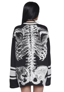 Trickz N' Treatz Tops|Plus*Glow In The Dark Skeleton Jersey
