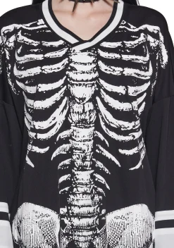 Trickz N' Treatz Tops|Plus*Glow In The Dark Skeleton Jersey