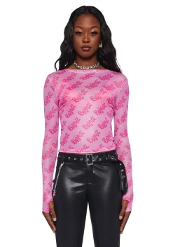 Dolls Kill x Bratz Tops*Got Bratitude Mesh Top