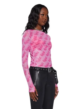 Dolls Kill x Bratz Tops*Got Bratitude Mesh Top