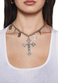 Widow Jewelry*Goth Cross Necklace
