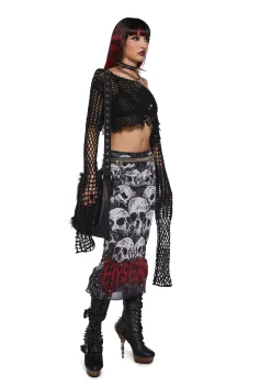 Widow Bottoms|Skirts*Goth Hysteria Midi Skirt