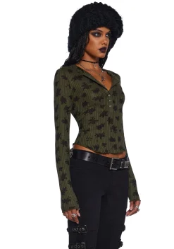 Widow Tops*Goth In Geometry Floral Top