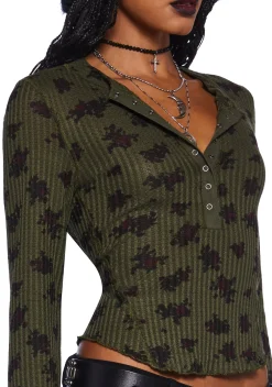 Widow Tops*Goth In Geometry Floral Top