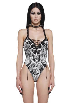 Widow Tops|Plus*Gothic Skull Elegy Graphic Bodysuit