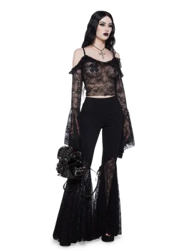 Widow Tops*Gothic With Grace Mesh Top - Black