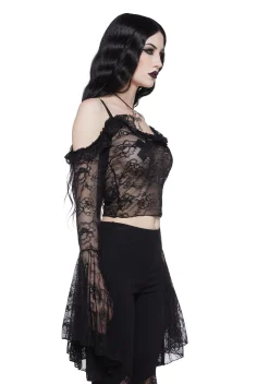 Widow Tops*Gothic With Grace Mesh Top - Black