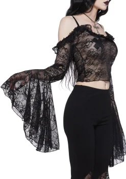 Widow Tops*Gothic With Grace Mesh Top - Black