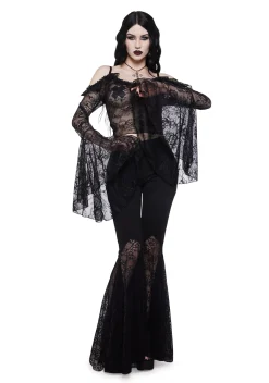Widow Tops*Gothic With Grace Mesh Top - Black