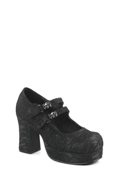 Demonia Heels|Mary Janes*GOTHIKA-09 Darkest Dreams Lace Mary Janes