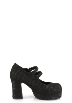 Demonia Heels|Mary Janes*GOTHIKA-09 Darkest Dreams Lace Mary Janes