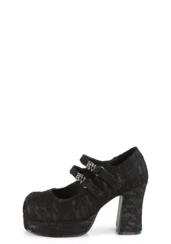 Demonia Heels|Mary Janes*GOTHIKA-09 Darkest Dreams Lace Mary Janes