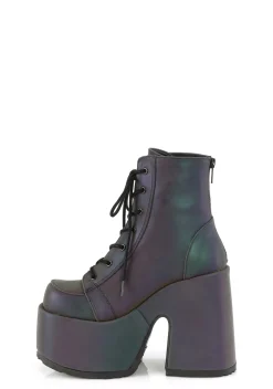 Demonia Boots|Platforms*Green Reflective Rave Royalty Platform Boots