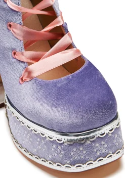 Koi Footwear Boots*Guiltless Ghost Lace Up Platform Long Boots - Lilac
