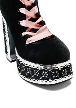 Koi Footwear Boots*Guiltless Ghost Lace Up Platform Long Boots - Black