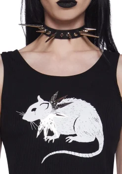 Widow Tops|Plus*Gutter Punk Rat Graphic Tank