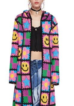 dELiA*s by Dolls Kill Outerwear*Happy In My Mind Crochet Cardigan