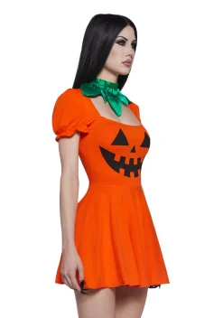 Trickz N' Treatz Mini Dresses*Happy Pumpkin Mini Dress