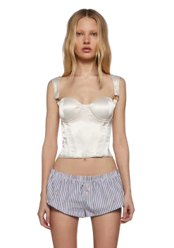 Poster Grl Corsets|Tops*Hard To Handle Bustier Top - Ivory