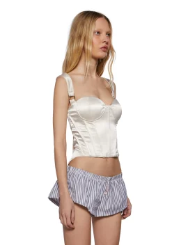Poster Grl Corsets|Tops*Hard To Handle Bustier Top - Ivory