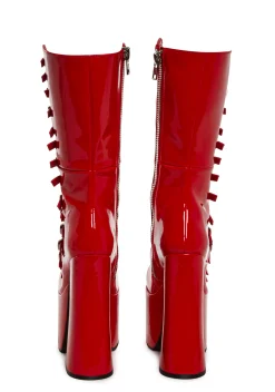 Widow Boots|Platforms*Hardcore Dazzle Platform Boots - Red