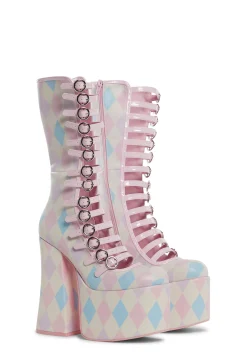 Sugar Thrillz Boots|Platforms*Hardcore Dazzle Platform Boots - Harlequin Fantasy