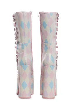 Sugar Thrillz Boots|Platforms*Hardcore Dazzle Platform Boots - Harlequin Fantasy
