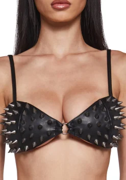 Club Exx Tops*Hardcore Style Spiked Bra Top