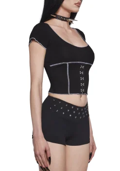 Widow Tops|Plus*Harlequin Girl Crop Top