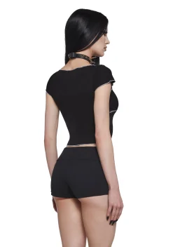 Widow Tops|Plus*Harlequin Girl Crop Top