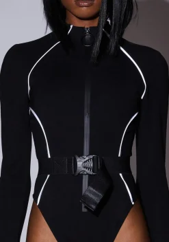 Poster Grl Tops*Hashtag Executive Suite Reflective Bodysuit